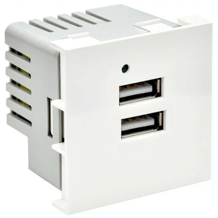 PRIMER РКЮ-23-40-П Розетка USB A+A 5В 4,2А (2 модуля) белая IEK PR-KK40D-RU-0-2-AA-K01
