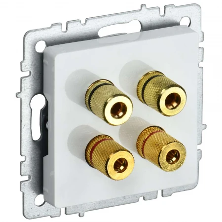 BRITE Аудиорозетка 4-местная РА10-БрБ белый IEK BR-S40-K01