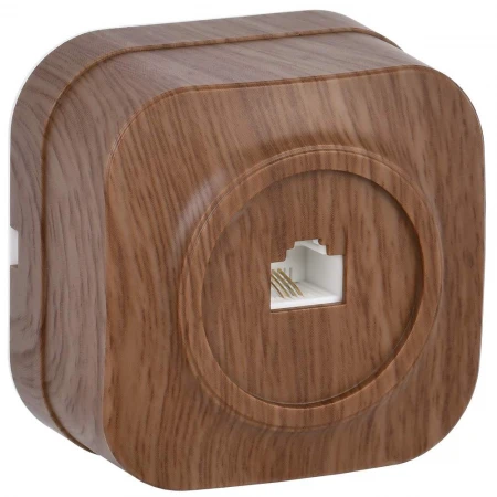 GLORY Розетка для открытой установки телефонная RJ11 РТ20-ХД дуб IEK ETH10-K24