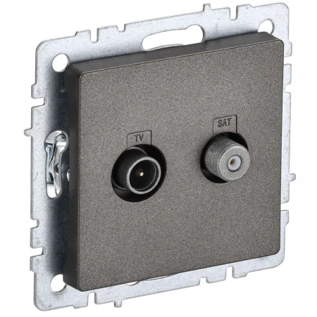BRITE Розетка двойная TV+SAT РТВ/РСп12-БрТБ темная бронза IEK BR-AF20-O-K45