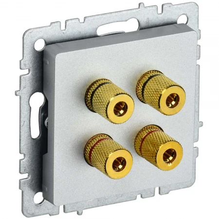 BRITE Аудиорозетка 4-местная РА10-БрА алюминий IEK BR-S40-K47