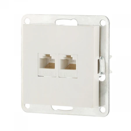 Розетка компьютерная 2хRJ-45 LK Studio LK80 кат.5е белый 846204-1