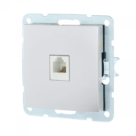 Розетка телефонная RJ-12 LK Studio LK60 серебристый металлик 865503-1