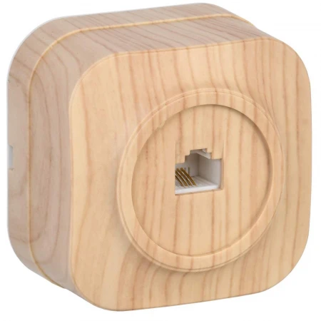 GLORY Розетка для открытой установки телефонная RJ11 РТ20-ХС сосна IEK ETH10-K34