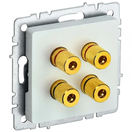 BRITE Аудиорозетка 4-местная РА10-БрЖ жемчуг IEK BR-S40-K36