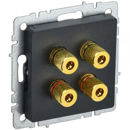 BRITE Аудиорозетка 4-местная РА10-БрЧ черный IEK BR-S40-K02