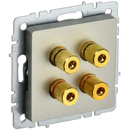 BRITE Аудиорозетка 4-местная РА10-БрШ шампань IEK BR-S40-K37