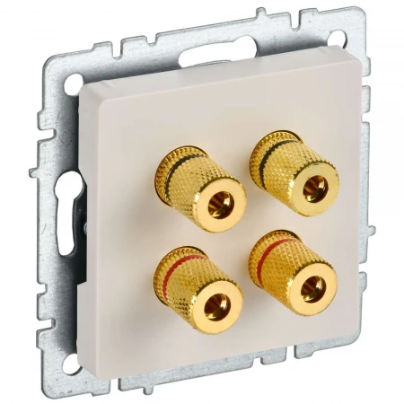 BRITE Аудиорозетка 4-местная РА10-БрКр бежевый IEK BR-S40-K10
