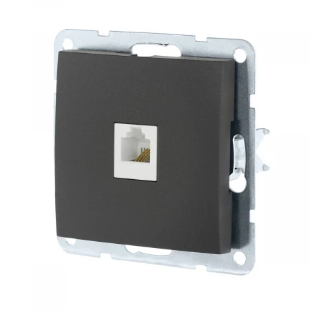 Розетка телефонная RJ-12 LK Studio LK60 черный бархат 865508-1
