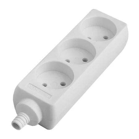 Розеточная колодка General GSB-16-3-IP20, 16А, 3 места, без заземления, без выключателя, IP20