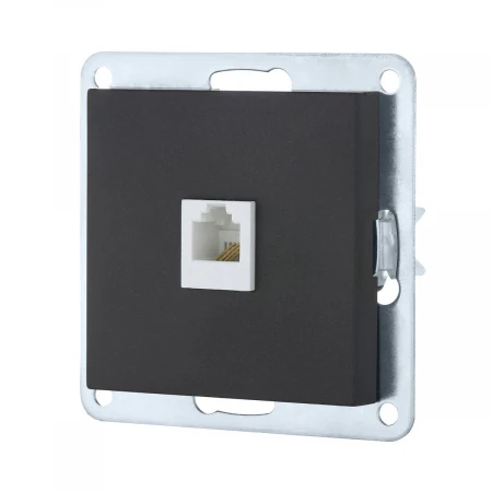 Розетка телефонная RJ-12 LK Studio LK80 черный бархат 845508-1