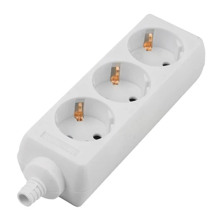 Розеточная колодка General GSB-16-3-G-IP20, 16А, 3 места, с заземлением, без выключателя, IP20