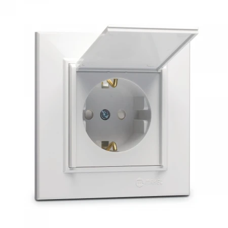 Розетка с крышкой, заземлением и защитой от детей Makel Karea 56001254