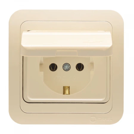 Розетка с заземлением и крышкой Makel Mimoza 25029