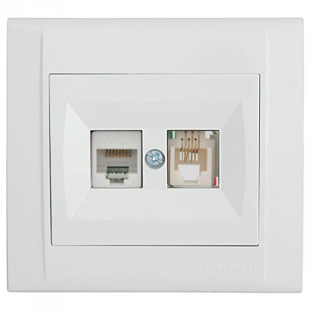 Розетка комп. ( cat 5) + тf евро Makel Defne 42001037