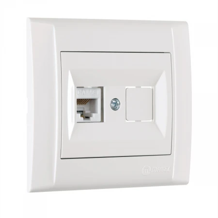 Розетка Makel компютерная CAT5 + гнездо СП Defne IP20 бел. 42001035
