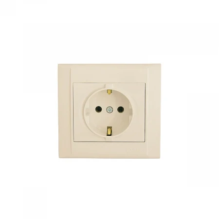 Розетка Makel 1-м СП Defne 16А IP20 с/з крем. 42010028