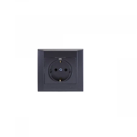 Розетка Makel 1-м СП Defne 16А IP20 с/з дым. металлик 42050028