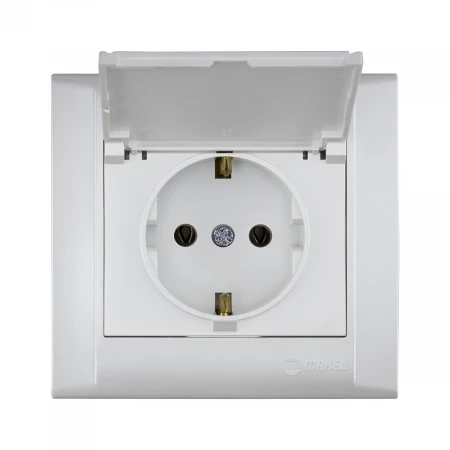 Розетка с заземлением и крышкой Makel Defne 42100029