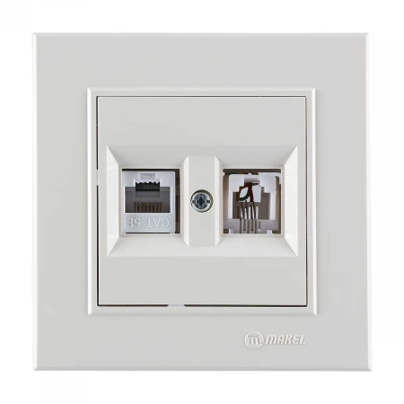 Розетка комп. ( cat 5) + тf евро Makel Karea 56010037
