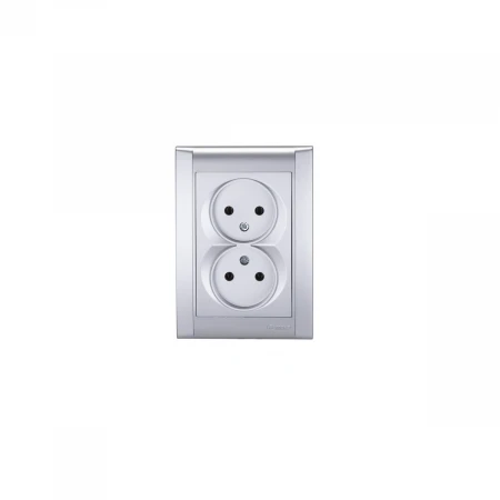 Розетка Makel 2-м СП Defne 10А IP20 б/з сереб. 42065017