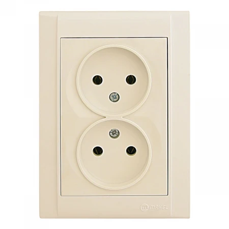 Розетка Makel 2-м СП Defne 10А IP20 б/з крем. 42010017