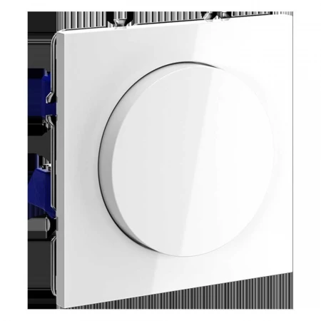 Светорегулятор встраиваемый Voltum S70 поворотно-нажимной 600 Вт, (белый глянцевый) VLS070301