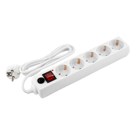 Сетевой фильтр General GPS-5-16-3x1-300-W, 5 мест, 16А, 3x1 мм2, 3 м, белый