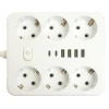 Удлинитель 6-местный c/з 3x1 мм2, 3 м, 250В, 10А, 4USB+2Type-C 2,4А, серия Home plus, белый STEKKER HM09-66-02 49982 Удлинитель 6-местный c/з 3x1 мм2, 3 м, 250В, 10А, 4USB+2Type-C 2,4А, серия Home plus, белый STEKKER HM09-66-02 49982