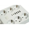 Удлинитель 6-местный c/з 3x1 мм2, 3 м, 250В, 10А, 4USB+2Type-C 2,4А, серия Home plus, белый STEKKER HM09-66-02 49982 Удлинитель 6-местный c/з 3x1 мм2, 3 м, 250В, 10А, 4USB+2Type-C 2,4А, серия Home plus, белый STEKKER HM09-66-02 49982