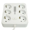 Удлинитель 6-местный c/з 3x1 мм2, 3 м, 250В, 10А, 4USB+2Type-C 2,4А, серия Home plus, белый STEKKER HM09-66-02 49982 Удлинитель 6-местный c/з 3x1 мм2, 3 м, 250В, 10А, 4USB+2Type-C 2,4А, серия Home plus, белый STEKKER HM09-66-02 49982