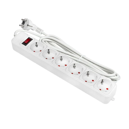 Сетевой фильтр 6*3м 16А/3,2кВт с выкл. c/з ПВС 3х1,0 Блокбастер XL EKF PROxima UFA16-310-6-03