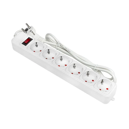 Сетевой фильтр 6*1,8м 10А/2,2кВт с выкл. c/з ПВС 3х0,75 Блокбастер EKF PROxima UFP10-375-6-018