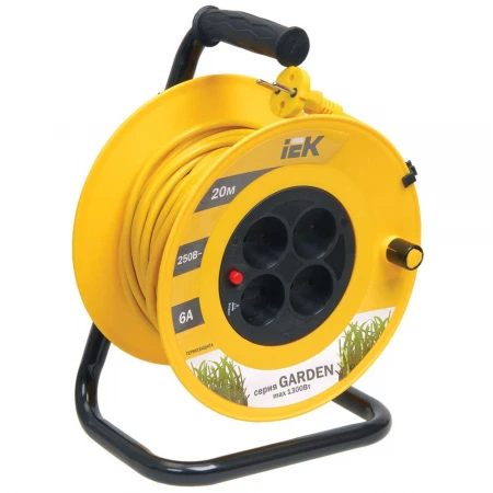 Катушка УК20 с термозащитой 4 места 2P/20м 2х0,75мм2 GARDEN IEK WKP23-06-04-20