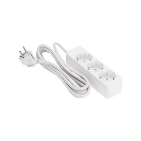 Удлинитель 3 гнезда, 3м, 3х0,75мм², с/з, белый PROconnect 13-4209