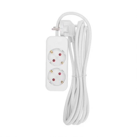 Удлинитель STANDARD 2 гнезда, 3м, 3х1,0мм², с/з, белый REXANT 13-4004