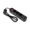 Удлинитель STANDARD 3 гнезда, 1,5м, 3х1,0мм², с/з, с выключателем, 2 USB, черный REXANT 13-4021 Удлинитель STANDARD 3 гнезда, 1,5м, 3х1,0мм², с/з, с выключателем, 2 USB, черный REXANT 13-4021