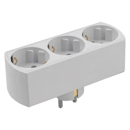 Сетевой разветвитель General GTS-F-3-16-G, 16А, 3 места, плоский, с заземлением