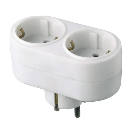 Сетевой разветвитель General GTS-F-2-16-G, 16А, 2 места, плоский, с заземлением