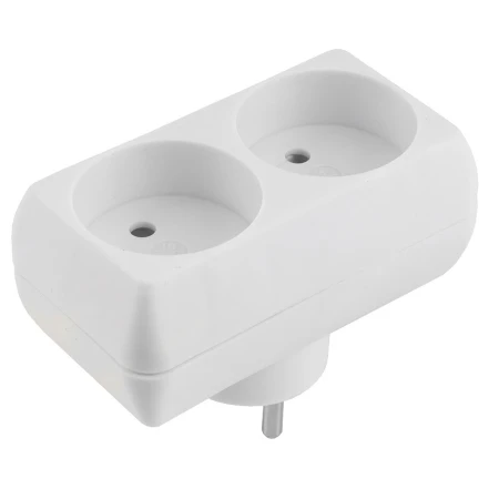 Сетевой разветвитель General GTS-F-2-16, 16А, 2 места, плоский, без заземления