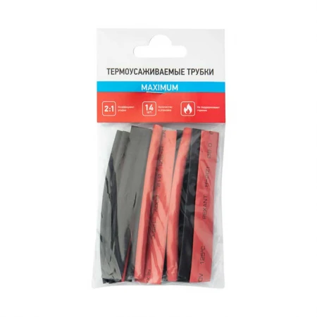 Набор термоусаживаемых трубок ТУТ нг №6 MAXIMUM 2:1, упаковка 14 шт. по 10 см REXANT 29-0106