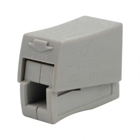 Строительно-монтажная клемма СМК 224-112 для светильника на 2 проводника 1.0-2.5/0.5-2.5 мм², белая (5 шт./уп.) REXANT 07-2411-5