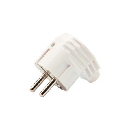 Вилка Евро угловая с з/к 16А белая REXANT 11-8954