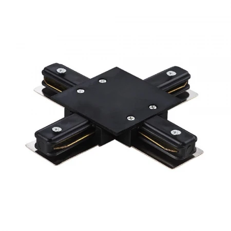 Коннектор для встраиваемого шинопровода General Х- образный G-1-TXT-I-IP20-B 1-фазный черный