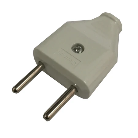 Вилка разборная General GRV-P-6-F-W-IP20, 6А, плоская, б/з, белая, IP20, 1/50/1200