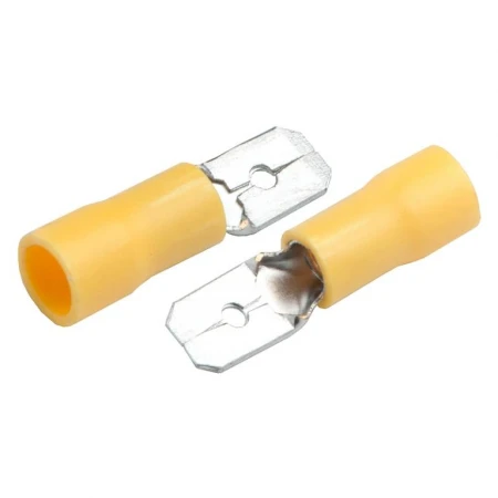 Разъем General РпИп 5,5-6-0,8 (плоский) "папа" GRIP-5,5-6,35 Желтый, 100 штук