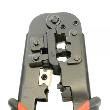 Кримпер STEKKER CTLS007 для обжима RJ разъемов RJ-45 (8P8C), RJ-12 (6P6C) и RJ-11 (6P4C и 6P2C), черный, красный