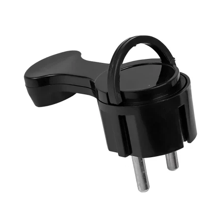 Вилка угловая плоская с/з черная "СТЕЛС" 16А 250В EKF PRO AVYF16-30-r