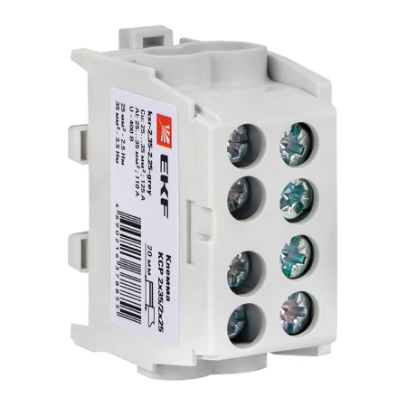 Клемма распределительная КСР с двойным винтом 2x35/2x25 серая EKF PROxima ksr-2.35-2.25-grey