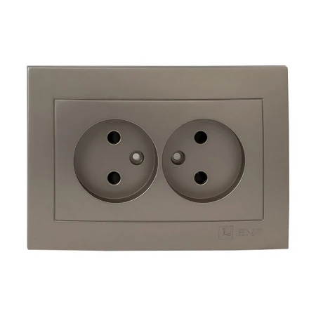 Валенсия лицевая панель розетка 2-местной б/з 10А кашемир с защ. штор. EKF PROxima ESR10-L-102-40